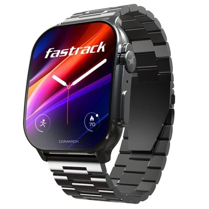 Fastrack Jupiter MS2 Pro Smart Watch with 1.96 AMOLED Display, Single Sync BT Calling, 100+ Sports Modes, Upto 5 Day Battery, IP68 - Gunmetal