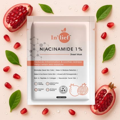 In’lief Niacinamide 1% Hydrating & Calming Facial Sheet Mask (1 Pc)