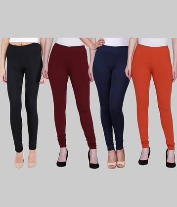 FnMe - Multicolor Lycra Women's Leggings ( Pack of 4 )