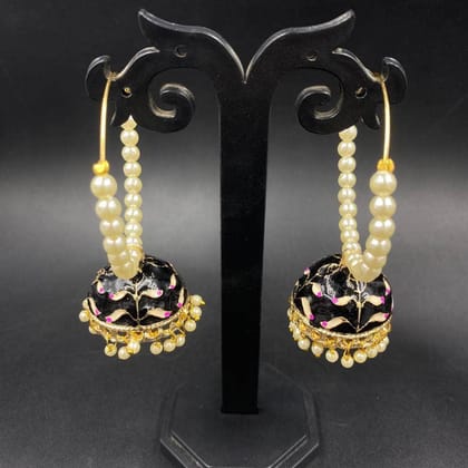ZEVAR I Kundan Meenakari Jhumki Earrings