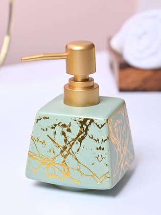 Fresh Cyan Rectangle Ceramic Soap Dispenser