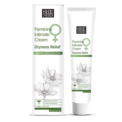Sheneed Intimate Cream for Dryness relief with natural moisturization, Reduces Flaky Skin, Improves Hydration & Increases Softness-30gm