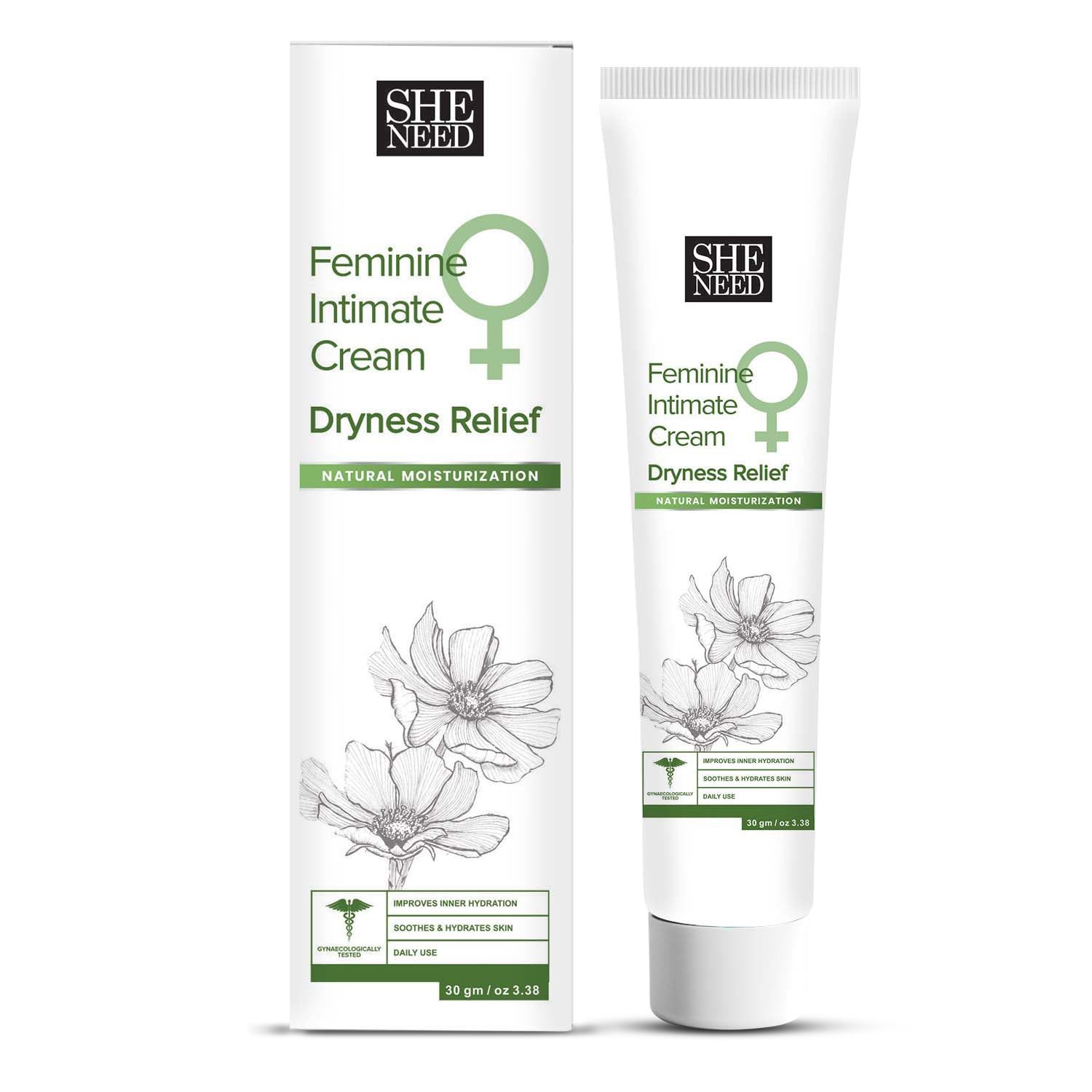 Sheneed Intimate Cream for Dryness relief with natural moisturization, Reduces Flaky Skin, Improves Hydration & Increases Softness-30gm