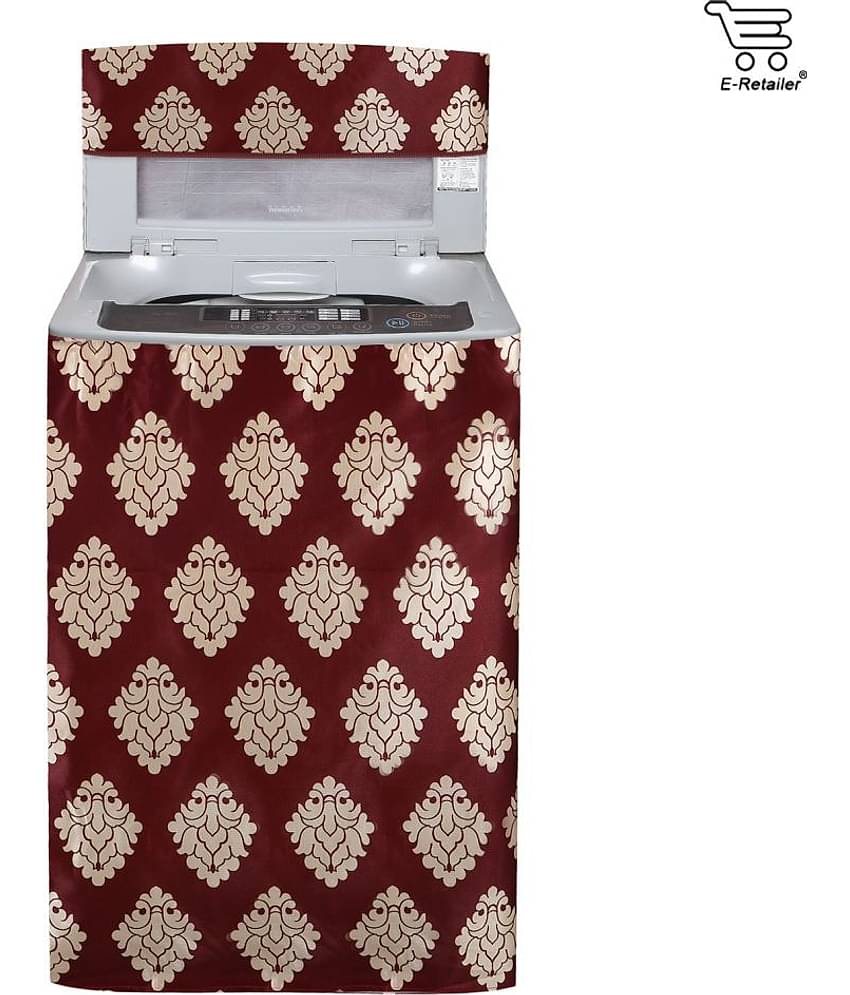 E-Retailer Single Poly-Cotton Maroon Washing Machine Cover for Universal Top Load