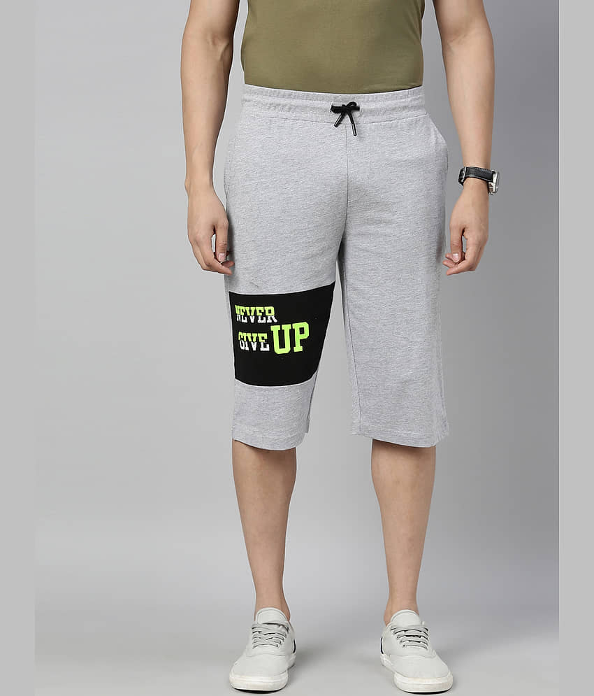 3PIN Grey Cotton Men's Shorts ( Pack of 1 )