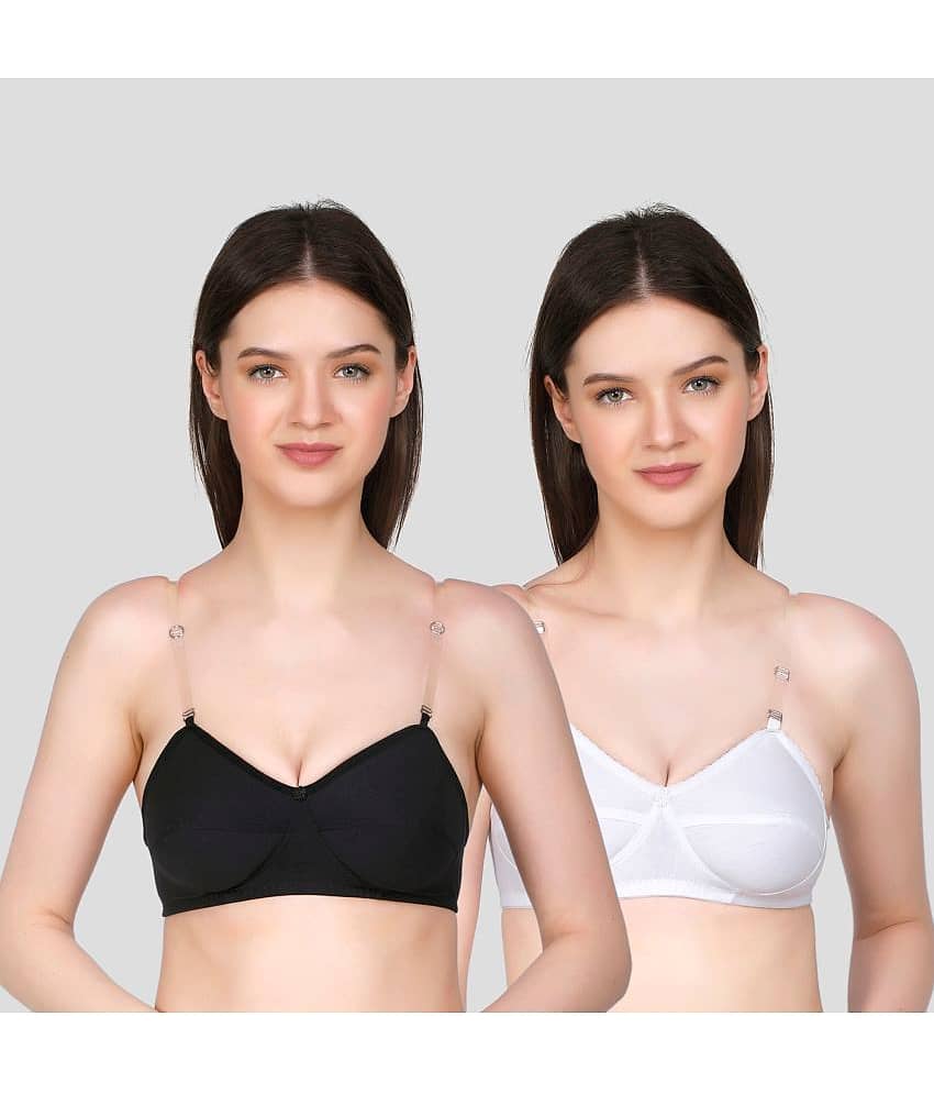 TCG Pack of 2 Cotton Blend Non Padded Women's Everyday Bra ( White )
