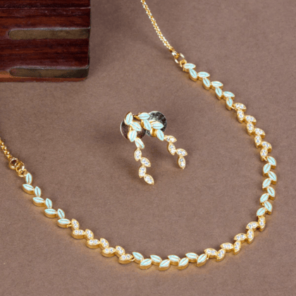 Gold-Plated Blue Meenakari Jewellery Set Gold-Plated Blue Meenakari Jewellery Set