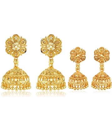 Vighnaharta Everyday wear Gold plated alloy Earring, Jhumki, Jhumki Earring for Women and Girls ( Pack of - 2 pair Earring) {VFJ1265-1494ERG}