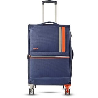 Timus Sportive Premium Medium Soft Sided Polyester 360 Degree Wheeling System LuggageTSA Lock 8 Wheels Medium Check-in