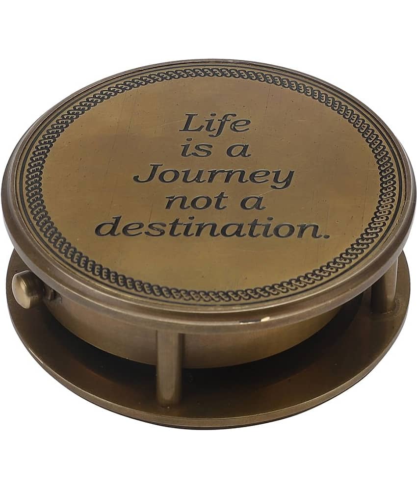 Generic - Life is a Journey (Sliding Type) Metallic Compass Showpiece 3 cm