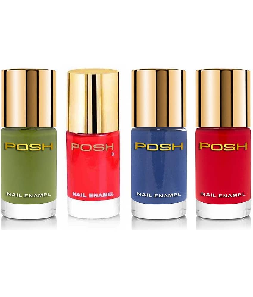 Posh - Multi Glossy Nail Polish ( Pack of 4 )
