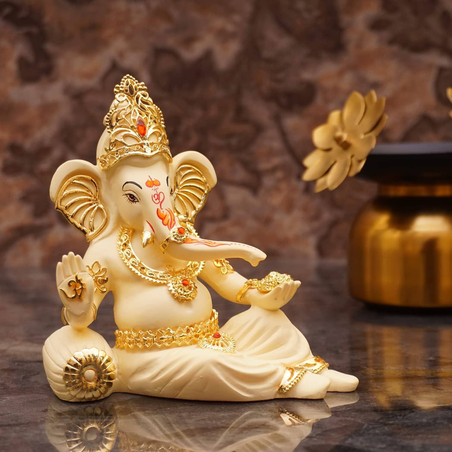 Craftlayout Resin Ganesha Idol For Car Dashboard 5 Inch