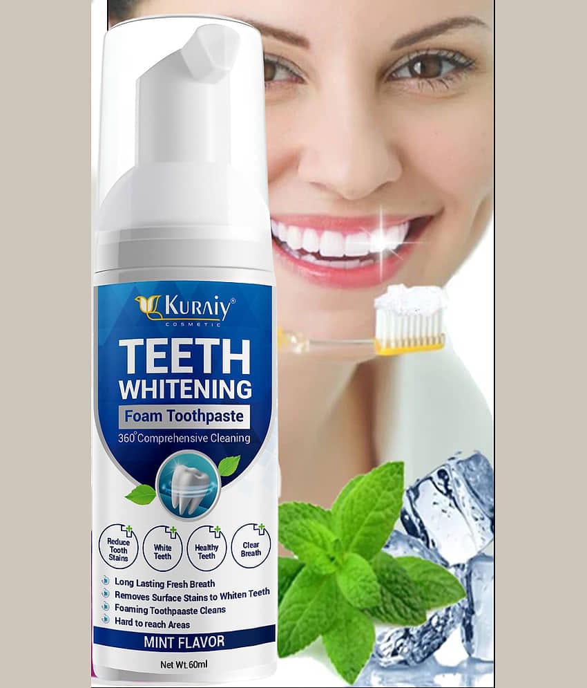 KURAIY Teeth Whitening Oral Hygiene Breath Toothpaste Foam 60ML