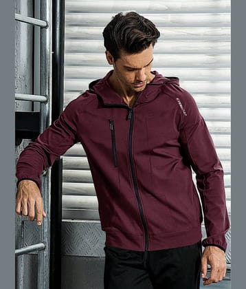 Eyebogler Men Polyester Regular Fit Solid T-Shirt ( Red )