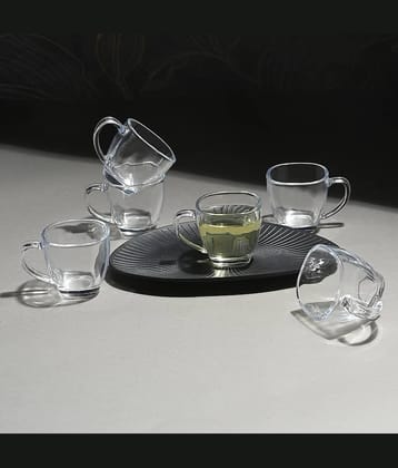 AFAST Stylish Tea/ Coffee Cup Solid Glass Tea Cup 100 ml ( Pack of 6 )