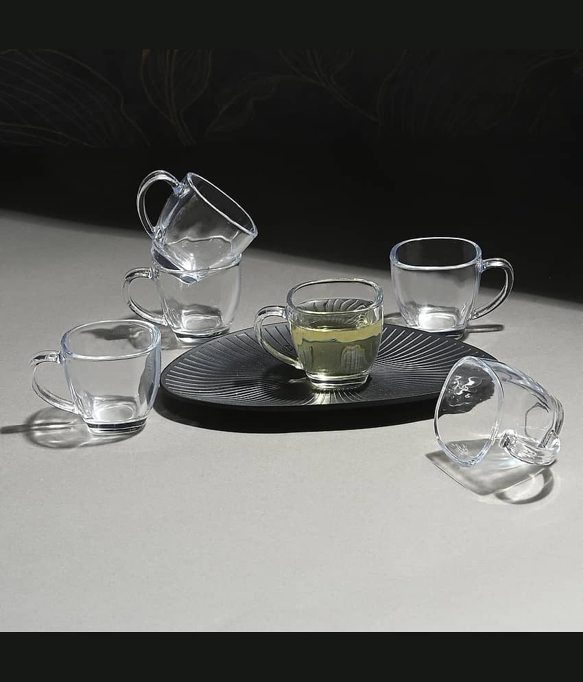 AFAST Stylish Tea/ Coffee Cup Solid Glass Tea Cup 100 ml ( Pack of 6 )