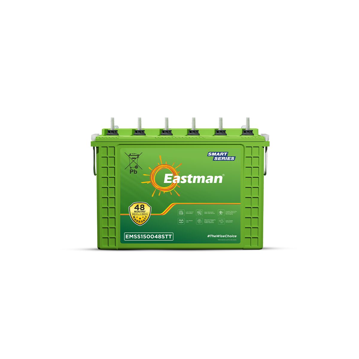 Eastman EMSS150048STT | Standard Tall Tubular | 150 AH Inverter Battery |Warranty 48 (24+24) Months for Home & Office