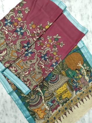 Kalahasti Kalamkari on Bangalore Style 10-Bangalore Silk