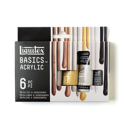 Liquitex  Basics Acrylic Paints Tube Metallic And Iridsecent Set ( 6X 22ML)