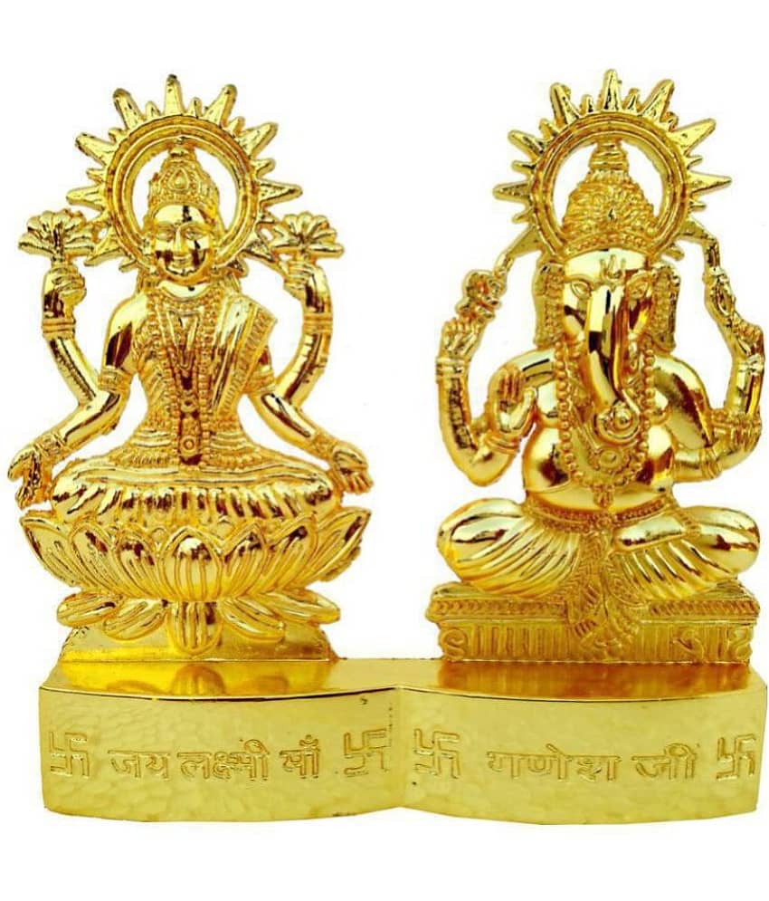 KISHOR ART Laxmi Ganesh Brass Idol