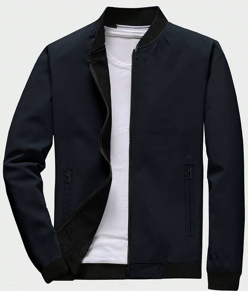 Eyebogler Polyester Men's Quilted & Bomber Jacket - Navy Blue ( Pack of 1 )