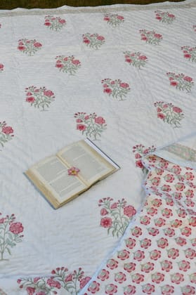 Suhaani Handblock Jaipuri  Quilt : Natural cotton Double