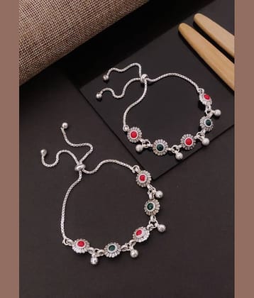 Shivay Fashion  hub Silver Anklets ( Pack of 2 )