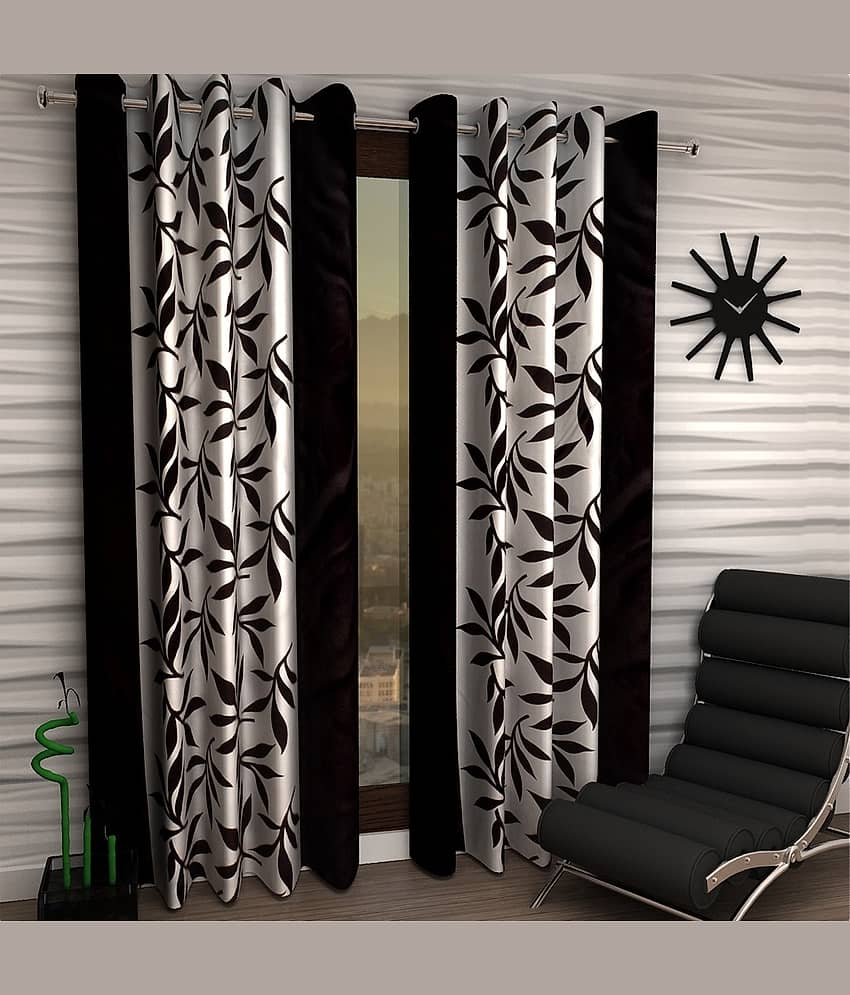 Sai Arpan Abstract Semi-Transparent Eyelet Curtain 9 ft ( Pack of 1 ) - Multi Color
