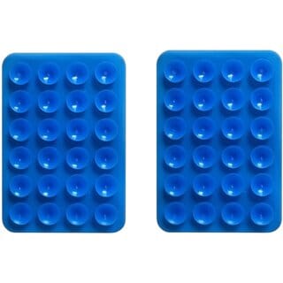 Mystick Sticky Phone Stand Silicone Suction Phone Case Mount, Content Creator Essentials, Hands-Free Mobile Accessory Holder Grip Blue Color (Pack of 2)