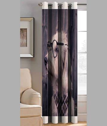 BELLA TRUE Abstract Printed Semi-Transparent Eyelet Curtain 5 ft ( Pack of 1 ) - Multicolor
