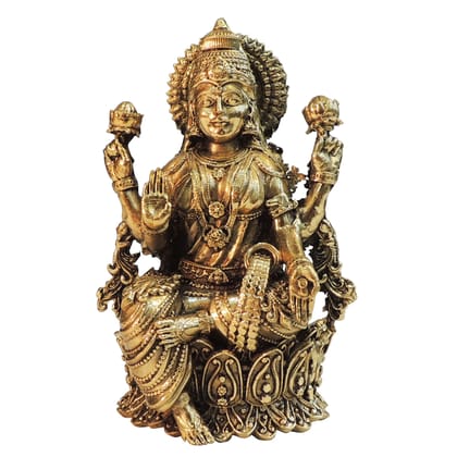 Brass Laxmi Ji Idol – Premium Brass Lakshmi Goddess Statue, Height : 5 Inch (BSMAS1823 L)