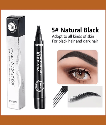 Lenon 4 tips Eyebrow Pencil Natural Black Brow Eyebrow Kit Black 10 g