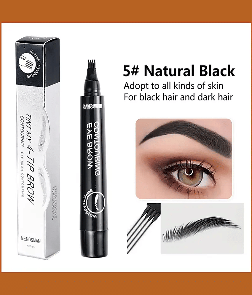Lenon 4 tips Eyebrow Pencil Natural Black Brow Eyebrow Kit Black 10 g
