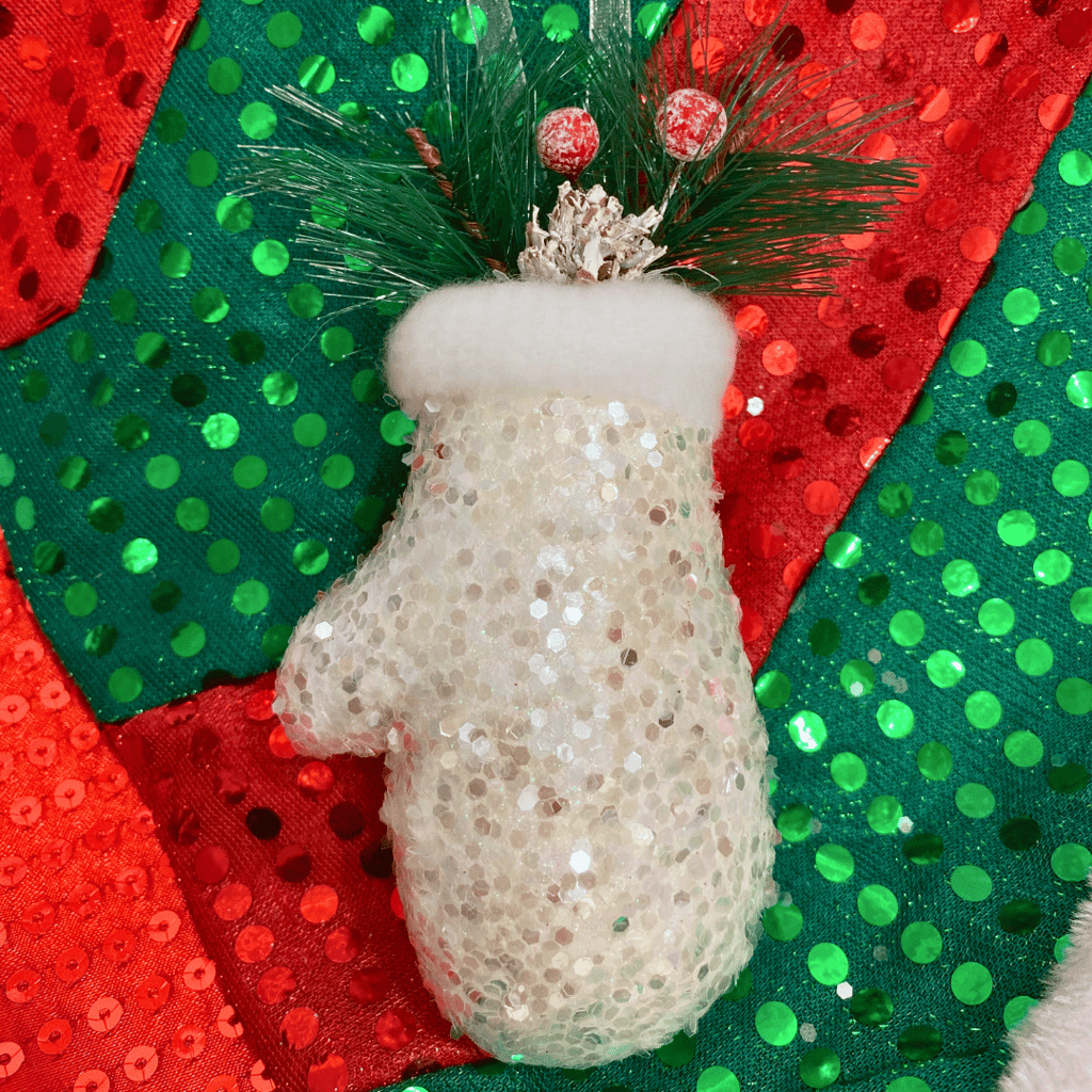 Christmas Tree Ornaments - Decorative Santa Gloves Hanging White - 1PC - Party and Festive Needs | Buy online on ZillyBuy