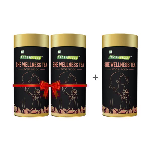 Freshville She Wellness Tea for PCOS and PCOD Support 3 Month Pack 300gram