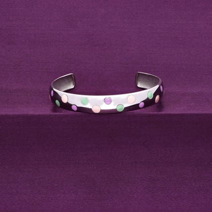 Cute Polka Dots Cuff Silver Children Bracelet-None / Silver