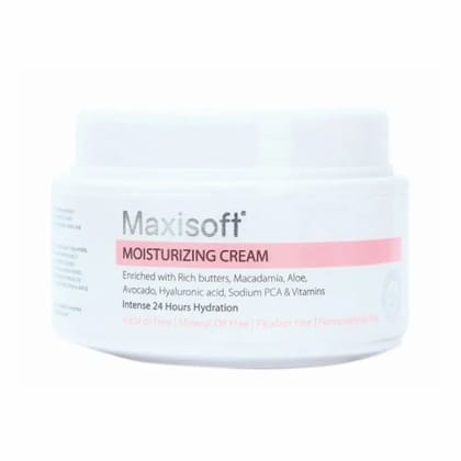 Maxisoft Moisturizing Cream Enriched With Hyaluronic Acid And Niacinamide - Alcohol-Free, Paraben-Free, Mineral Oil-Free, Formaldehyde-Free, 50 gm