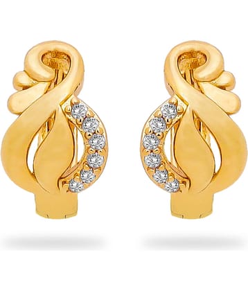LUV FASHION Golden Huggies Earrings ( Pack of 1 )