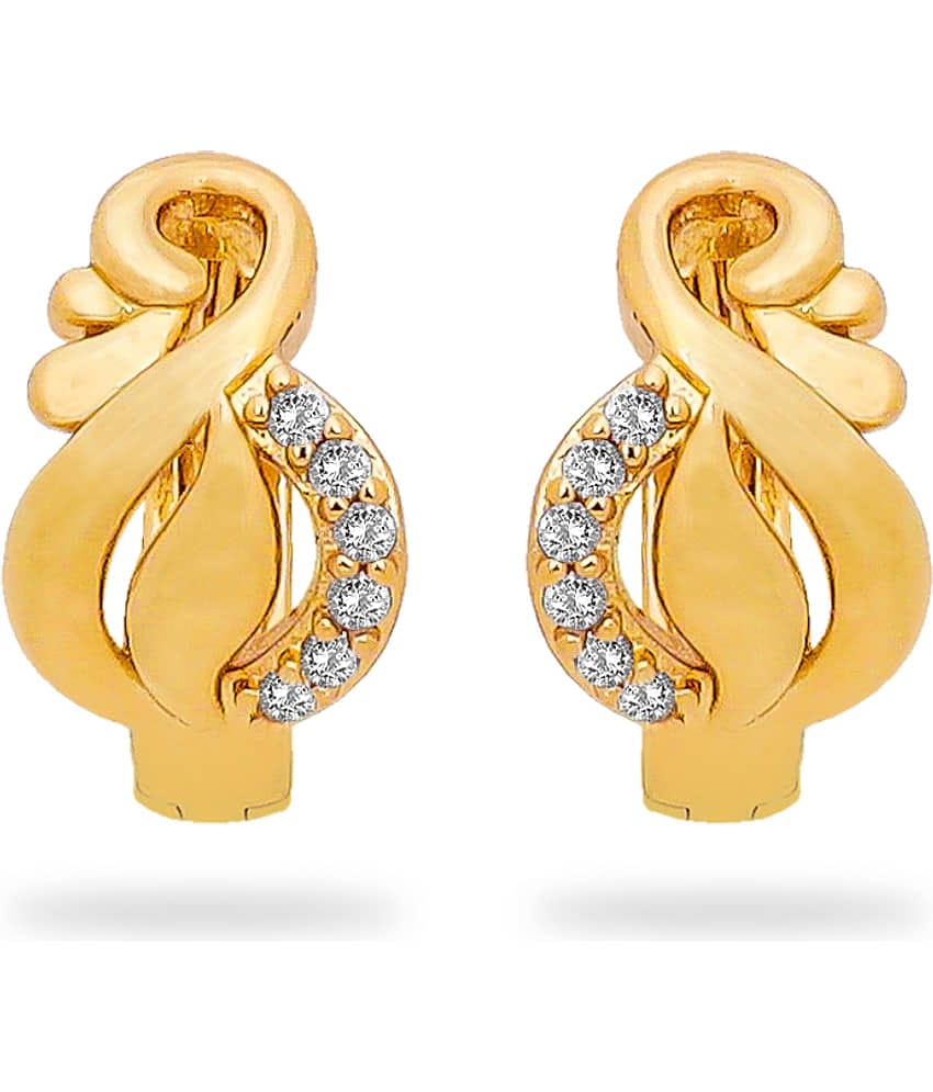 LUV FASHION Golden Huggies Earrings ( Pack of 1 )
