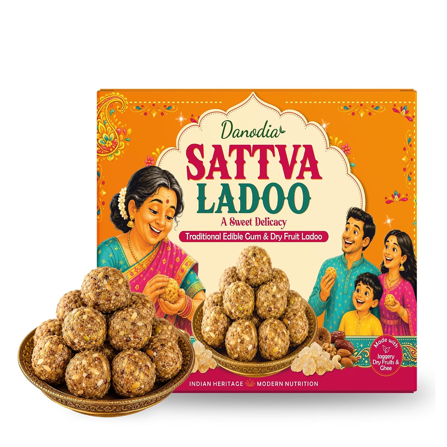 Danodia Foods Sattva Ladoo (Gond Laddu), 250 gm