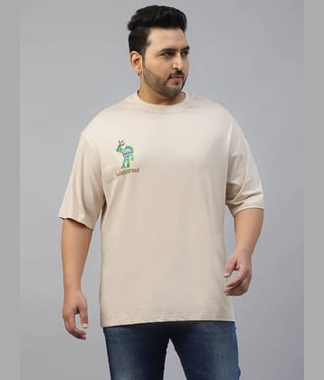 Veirdo Pack of 1 100% Cotton Oversized Fit Men's T-Shirt ( Cream )