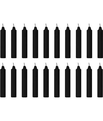 PROSPERRO LUMO - Black Unscented Pillar Candle 10 cm ( Pack of 20 )