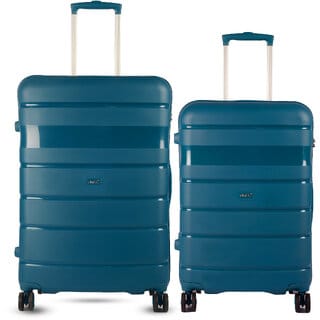 Timus Sunlite Hard Luggage 68cm 78cm Hard Luggage Trolley Bags Combo Set 2 Travel - Teal Blue