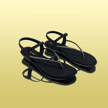 Black Strappy Sandals-Black / 36