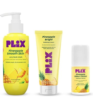 The Plant Fix Plix Pineapple Trio: Odour Control, Brightening, & Skin Renewal (3 Items in the set)