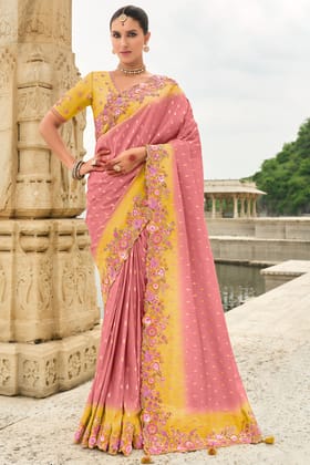 Pink Woven Banarasi Saree