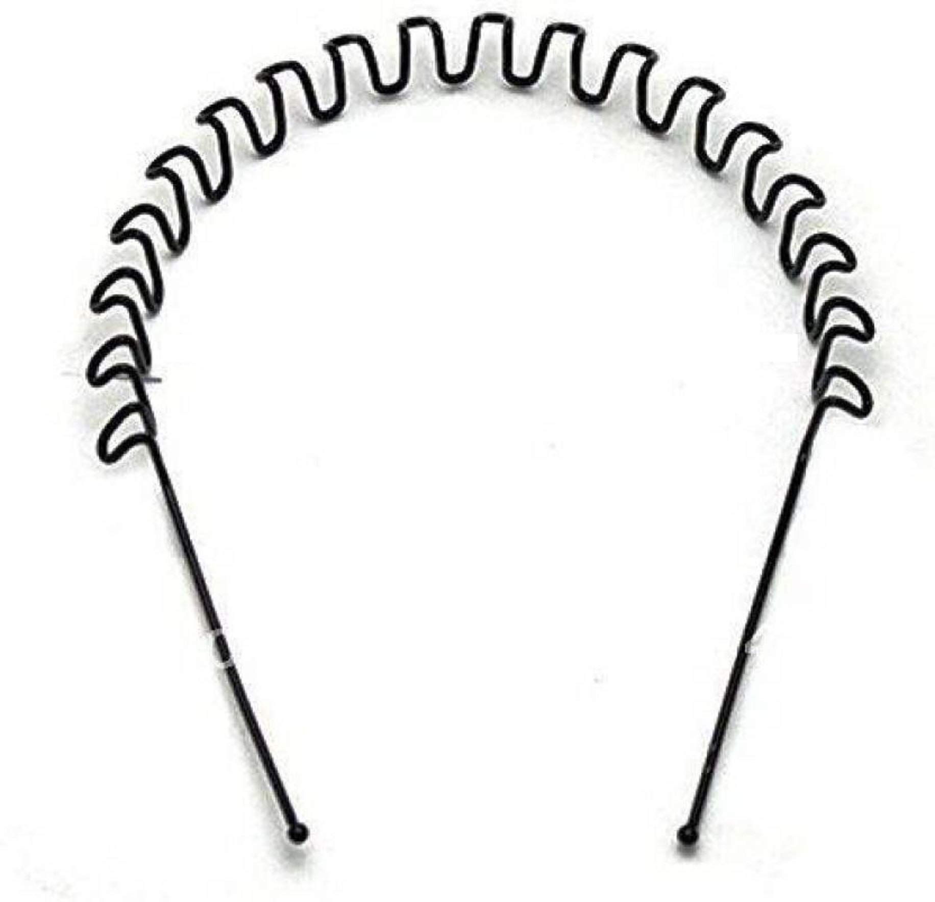 Unisex Black Zigzag wavy metal black hairband for MEN and WOMEN Hair Band