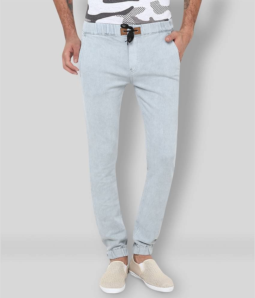 Urbano Fashion - Light Blue Cotton Blend Slim Fit Men's Jeans ( Pack of 1 )