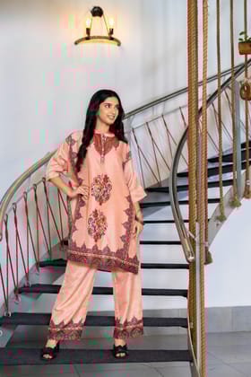 Peach Passion Kaftan Set-S