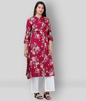 MAUKA - Purple Straight Rayon Women's Stitched Salwar Suit ( Pack of 1 )